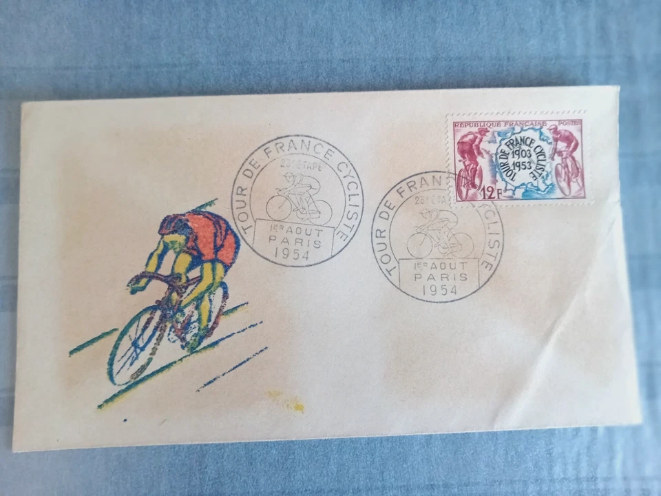 FRANCE+++ENVELOPPES PREMIER JOUR 1953++POSTE AERIENNE N°955 OBLITERE GF+++++ - Photo 1/2