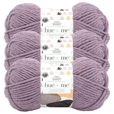(3 Pack) Lion Brand Yarn 617-141U Two of Wands: Hue + Me Bulky Yarn, Hyacinth