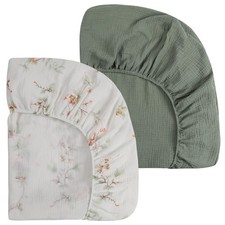 Muslin Crib Sheets for Boys Girls, Soft Breathable 100 Cotton Baby Fitted Sh...