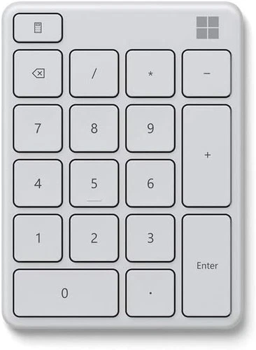 Microsoft Number Pad Wireless Bluetooth Standalone for Numeric Input - White