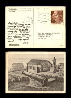 Mayfairstamps Chile 1958 Punta Arenas to Ithaca MI Fort Artillery Postcard cca_7