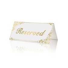 18 Pack Gold Reserved Table Signs for Wedding Party Restaurant - Double Sided...