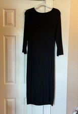 A New Day Women’s Black Ribbed Quarter Sleeve Bodycon Dress Size M