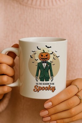Halloween Tasse Herbsttasse Design Gruselgespenst Kürbis Geschenk Geist Trick or Treat