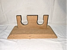 Verticle Wood Wall Mount Baseball Bat Holder - Holds Two Bats