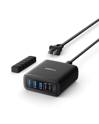 Anker Desktop Charger, Fast Charging USB C Charger with 112W Max 6-Port Black