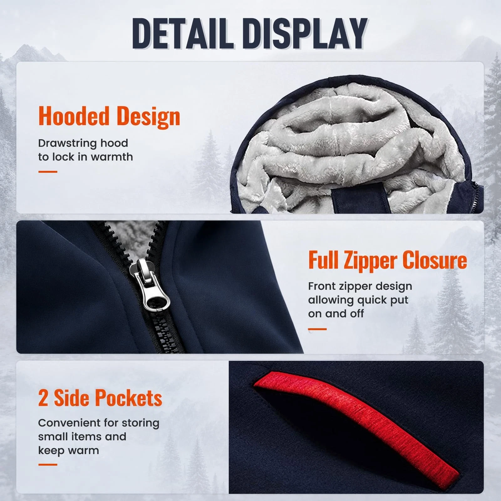 Chamarras Para Hombre Para El Frio Invierno Azul y Rojo Tamaño Mediano En Oferta image 2