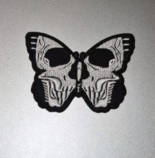 Skull Butterfly Iron On Patch 3 1/8 X 2 1/2 A3
