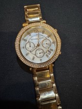 PERFECT Michael Kors Parker Rose Gold Chronograph Watch with Crystals MK5491