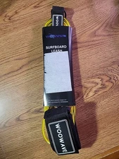 Woo wave Surfboard Leash In Yellow White With Black Straps