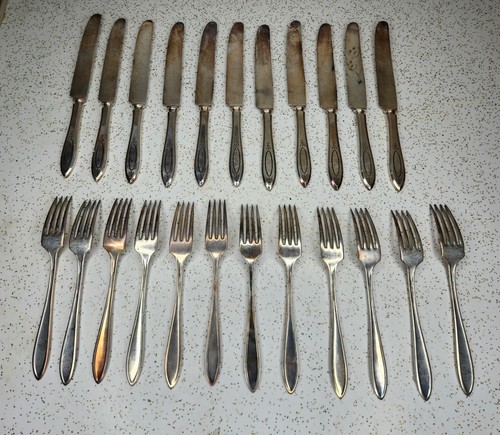 ADAM By 1917 Oneida Community - Lot Of 23 Glossy Silver Plate Flatware Pieces - Picture 5 of 12