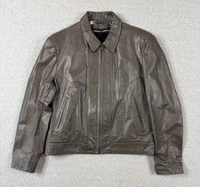 Giacca foderata pelliccia sintetica vintage anni 90 Sears The Leather Shop grigia biker uomo 40 reg