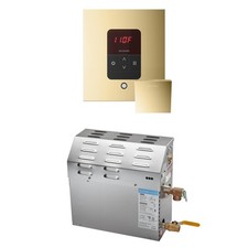 MS 5 kW 5000 W Steam Generator Pkg w/square iTempo Control in Polished Brass