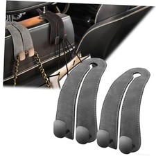 Purse Hook for Car Headrest, Suede Car Seat Back Storage Hook, Gray-2PC