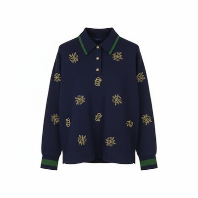 GANT Crowns Heavy Rugger Women Sweatshirt M Blue Crown Logo Embroidery