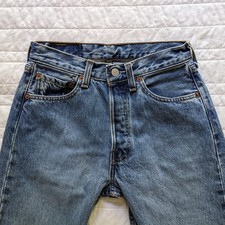 Vintage Late 90s Levi  s 501 Blue Jeans 25 x 27 Made in USA 100 Cotton Denim