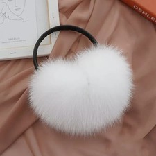 Real Fox Fur Earmuffs Warm Ear Muffs Earflap Real Sheepskin Leather Bracket