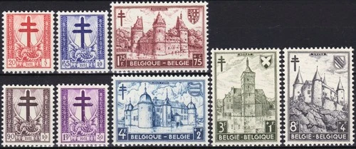 Belgium, 1951, OPC 868/75: €65, Tuberculosis Control, Castles, MNH