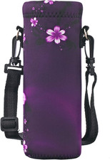 Neoprene Water Bottle Carrier Bag with Adjustable Shoulder Strap,Insulated Water