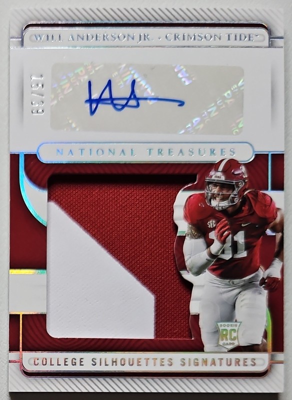 2023 PANINI NATIONAL TREASURES ALABAMA WILL ANDERSON JR /39 AUTO RELIC ROOKIE 🔥