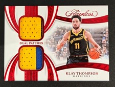 2024-25 Panini Flawless Dual Patches Klay Thompson Ruby /15 #DP-KYT Warriors