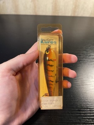 New Lee Sisson Lures Spinner Custom Hardwood Brown Tiger Vintage NIP USA