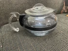 Vintage USA PYREX Blue Tint Flameware Tea Pot no. 8126-B 6 cup lid no. 8126C