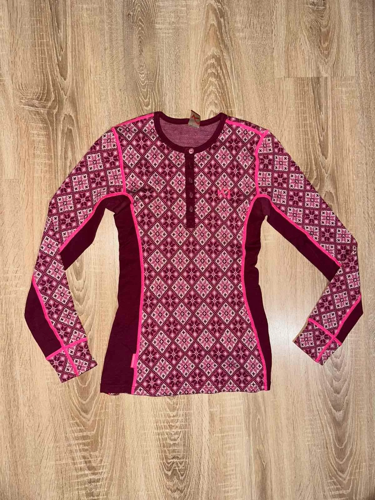 Kari Traa Women's 100% Merino Wool Mountain Hiking Outdoor Base Layer SIZE M 1