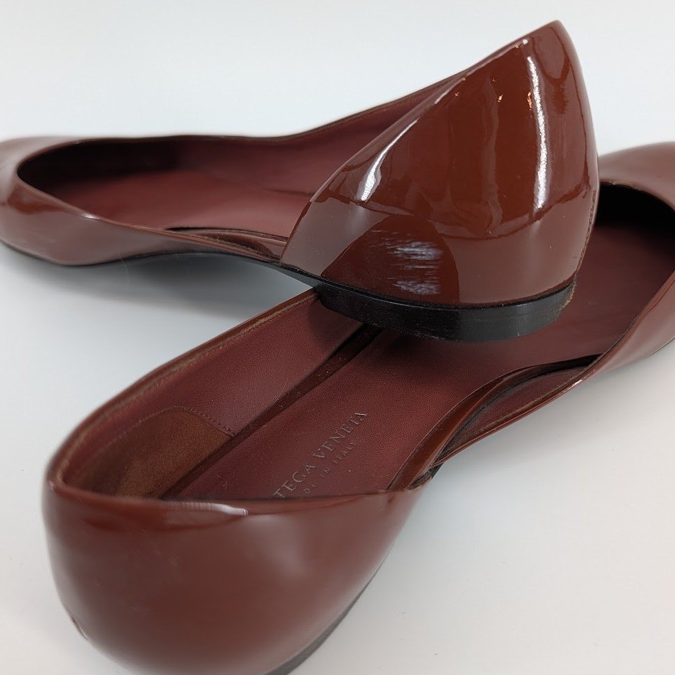 Bottega Veneta Patent Leather Pointed Toe D'Orsay Flats Made in Italy Size 38 thumbnail 7