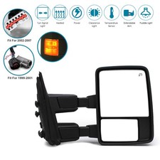 Tow Mirror For 1999-2005 Ford F250-F550 Power Heated Amber Signal Passenger Side