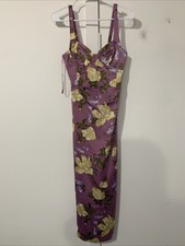 Zara Women Floral Pink Printed Corset Style Dress Sweetheart Neck XSmall NWT NEW