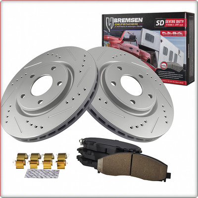 2x GEBOHRT BREMSSCHEIBEN BREMSKLÖTZE VORNE FÜR CHRYSLER VOYAGER 2012 - 2024