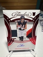 2025 Panini Flawless Colston Loveland Rookie Frame Signatures Ruby Red /15 Bears