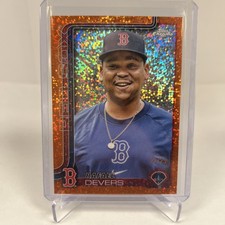 2025 Topps Chrome - Image Variation Rafael Devers Orange Speckle Refractor /25