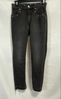 Sandro Paris Women's Black Studded Grommet Hem Raw Edge Slim Jeans Sz 24 — photo 1