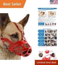 Dog Muzzle, Breathable Basket Muzzles for Small, Medium, Large and X-Large Ag...