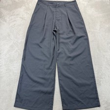 Cider Pants Women's XL Wide Leg Trousers Gray Pleated High Rise Business Casual