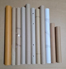 10 X Empty Thin Rolls Tubes Craft Art Cardboard Various Diameters Lenghts (k)