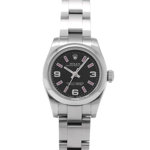 Rolex Oyster Perpetual 26 176200 26mm Stainless Steel Black Wr...