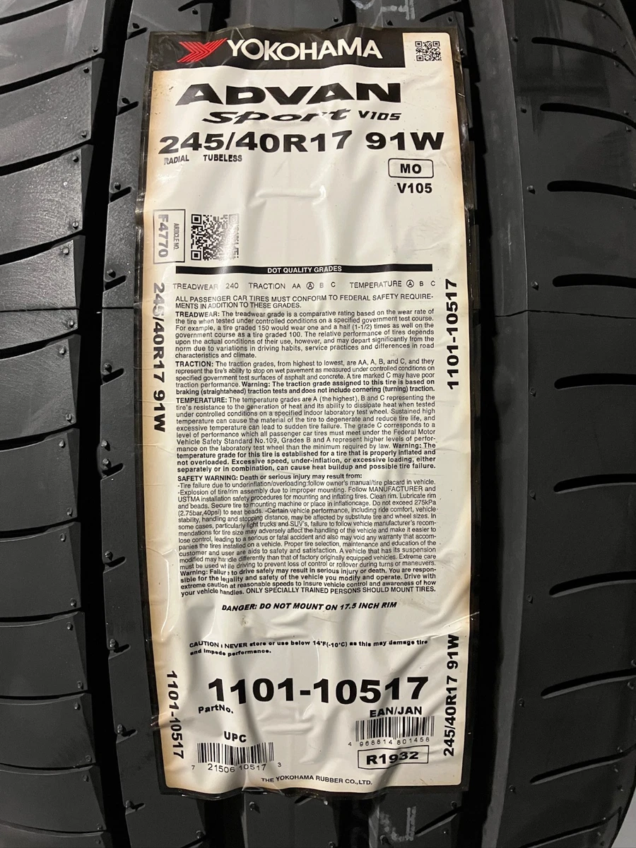 Yokohama Advan Sport v105 for sale | eBay