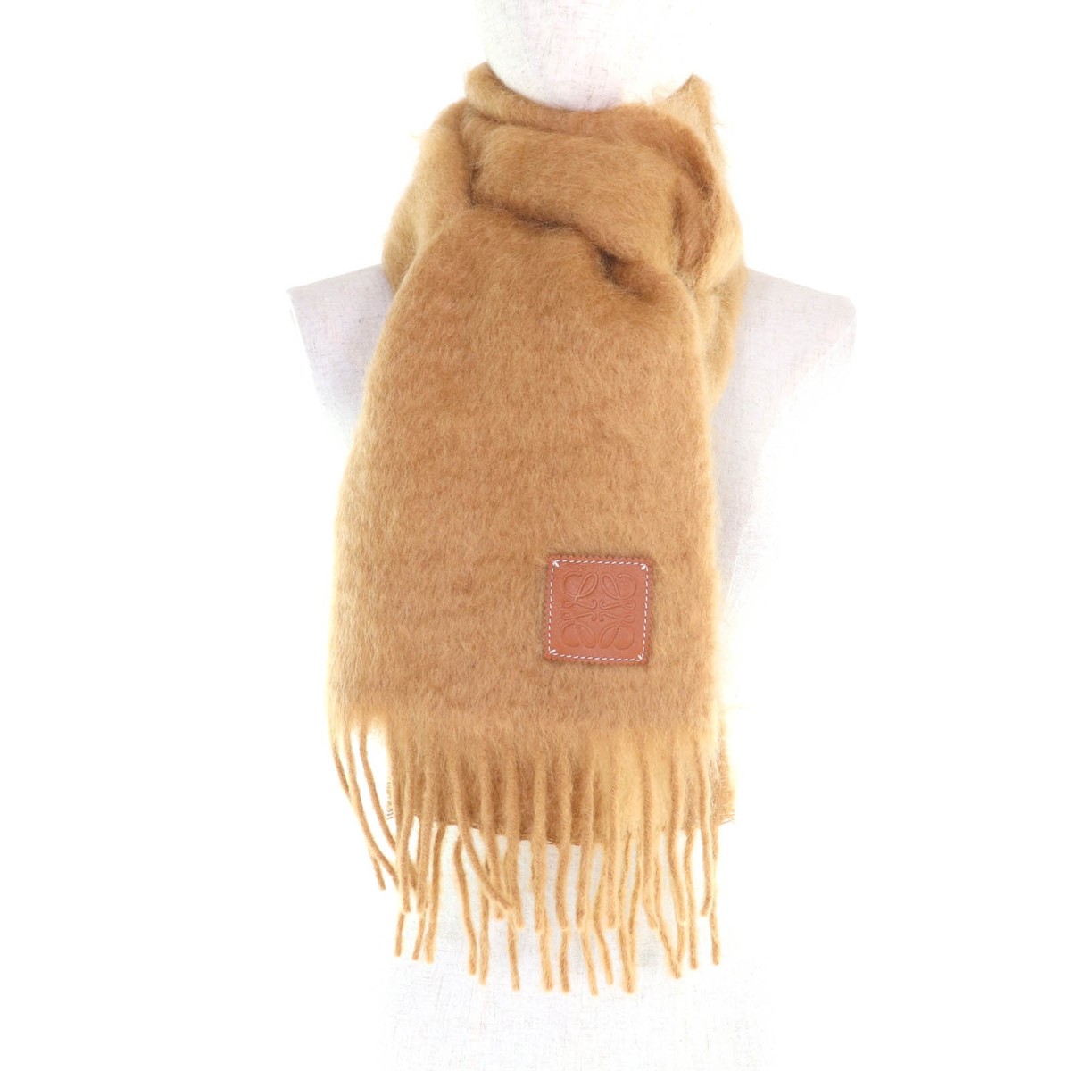 Loewe Anagram Leather Patch Mohair Wool Scarf - DUTY FREE | eBay
