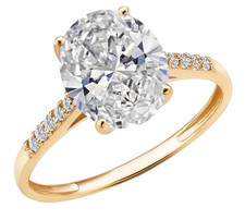 10K Yellow Gold 3.10 Carats Lab Grown Diamond Engagement Wedding Ring For Women