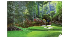Augusta National Golf Hole 12 Golden Bell Masters Amen Corner PGA  Art Print Ri4