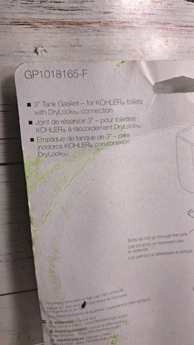 KOHLER GENUINE PART GP1018165-F TANK GASKET FOR DRYLOCK CONNECTION Black 3 In. - Picture 4 of 4