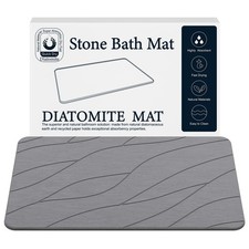 Stone Bath Mat for Bathroom, Diatomaceous Bathroom Mats Non Slip Stone, Quick...