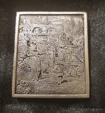 Alice in Wonderland Belt Buckle By Bergamot Brass Works 1974 Vintage Mad Hatter