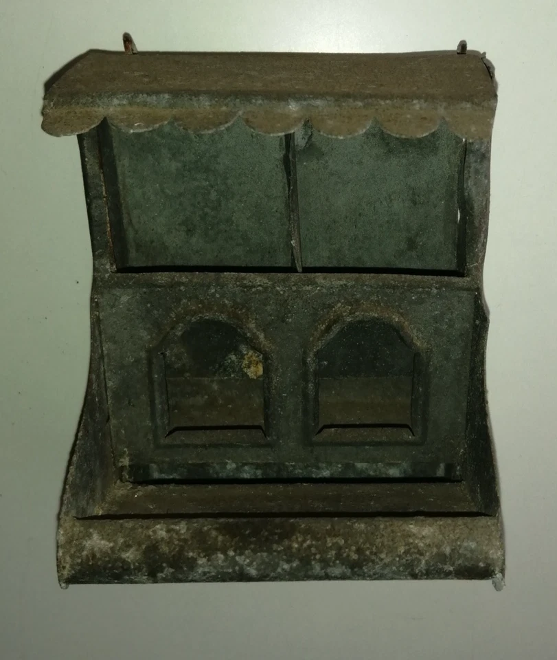 ancienne mangeoire abreuvoir à oiseau en zinc pour cage d'oiseaux - Photo 4/4