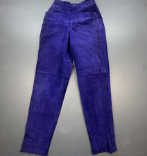 First Issue Leather Pants Women  s 6 Purple Vintage High Waist Casual 90s Style