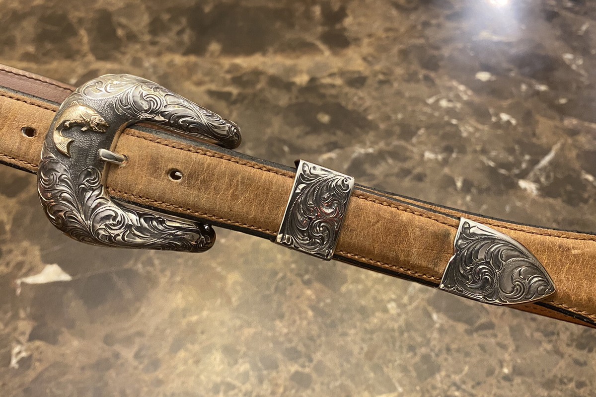 Vogt /Orvis James Reid Style .925 Sterling Silver 14k Gold Belt