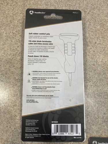 Southwire PDTC-1 Comfort Grip Punchdown Tool 110-Style NEW Lot Of 5 - Picture 3 of 3